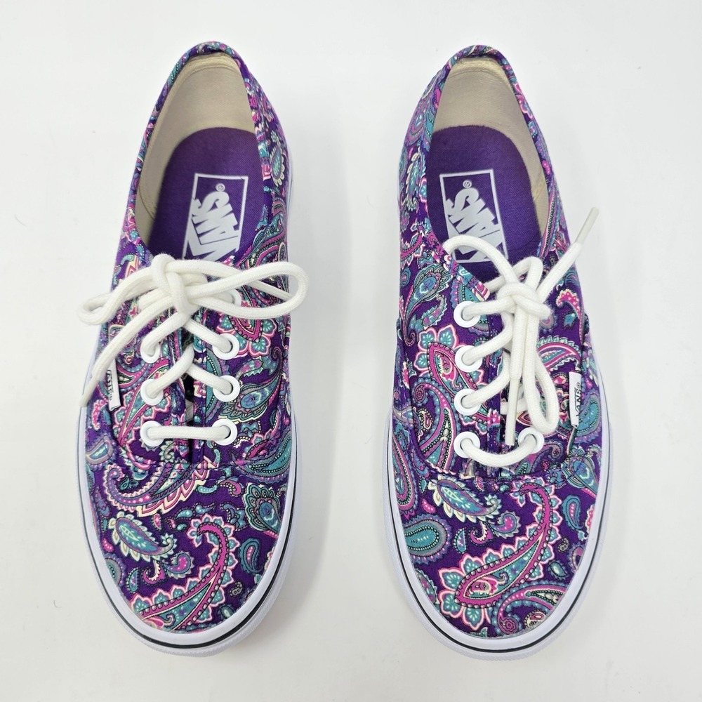Vans Authentic Purple Paisley Canvas Low Top Sneakers Womens 6 Mens 4.5 - Picture 9 of 16